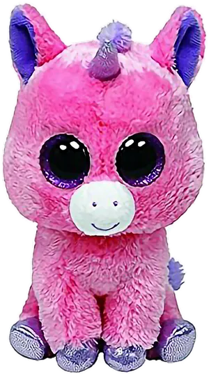 Pink Plush Unicorn Toy PNG Image