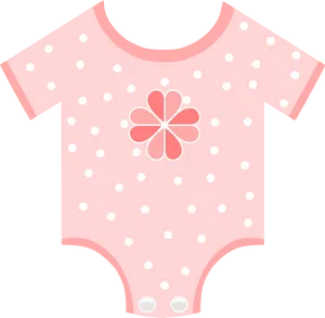 Pink Polka Dot Baby Onesie PNG Image