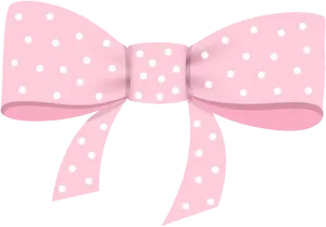 Pink Polka Dot Bow PNG Image