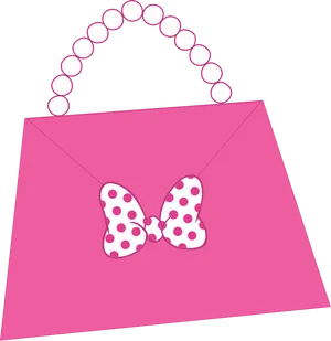 Pink Polka Dot Bow Envelope PNG Image