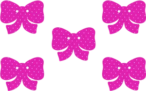 Pink Polka Dot Bows Pattern PNG Image