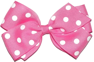 Pink Polka Dot Hair Bow PNG Image