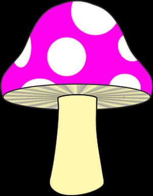 Pink Polka Dot Mushroom Clipart PNG image with transparent background