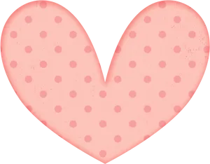 Pink Polka Dotted Heart PNG Image