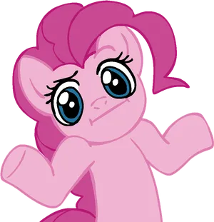 Pink_ Pony_ Character_ Shrugging PNG Image