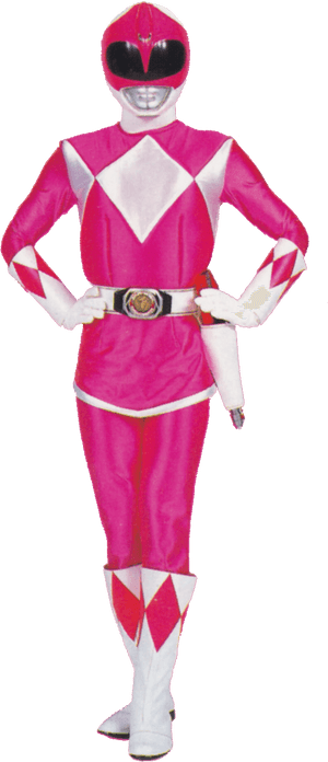 Pink Power Ranger Pose PNG image with transparent background