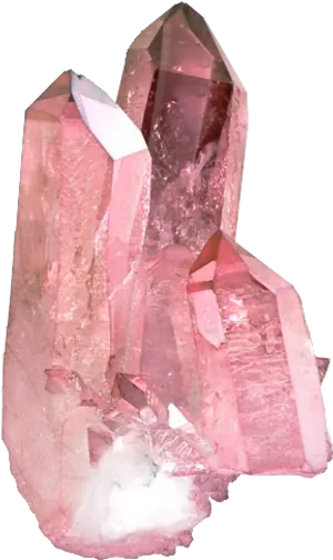 Pink Quartz Crystal Cluster PNG Image