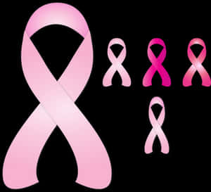 Pink Ribbon Awareness Variations PNG image with transparent background
