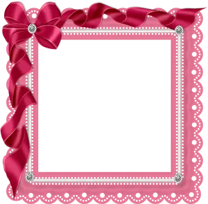 Pink Ribbon Decorative Frame PNG Image