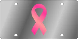 Pink Ribbon License Plate PNG Image