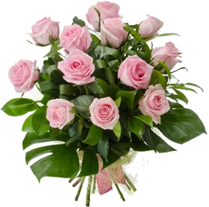 Pink Rose Bouquet Transparent Background PNG Image