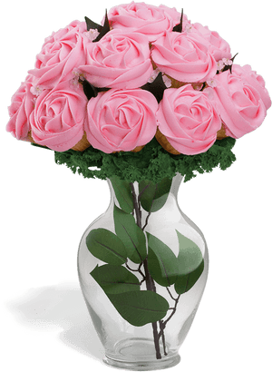 Cupcake Flower Bouquet Pink, HD Png Download PNG with transparent background
