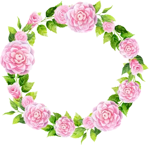 Pink Rose Floral Frame PNG Image