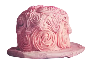 Pink Rose Frosting Cake PNG Image