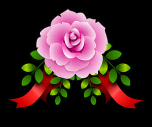 Pink Rose Graphic Design PNG image with transparent background