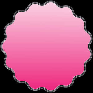 Pink Scalloped Edge Frame PNG image with transparent background