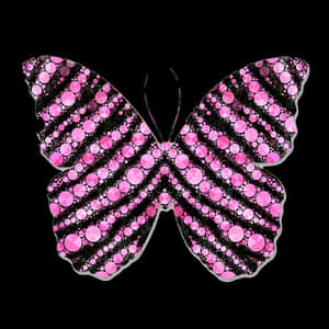 Pink Sequined Butterfly Graphic PNG image with transparent background
