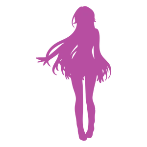 Pink Silhouette Anime Character PNG Image