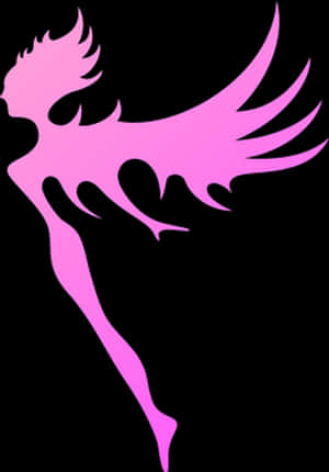 Pink Silhouette Fairy PNG image with transparent background