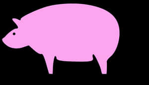 Pink Silhouette Pig Graphic PNG image with transparent background