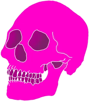 Pink Skull Graphic Art PNG Image