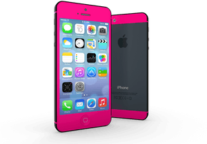 Pink Smartphone Dual View PNG image with transparent background