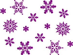 Pink Snowflakeson Black Background PNG Image