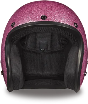 Pink Sparkle Motorcycle Helmet Interior View PNG Image