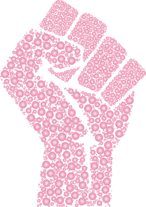 Pink Spheres Fist Illustration PNG Image