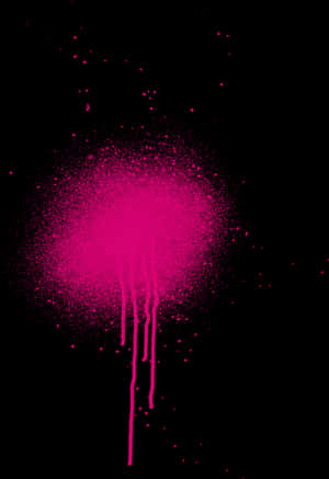 Pink Spray Paint Dripon Black Background PNG image with transparent background