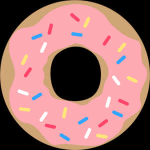 Pink Sprinkled Donut Graphic PNG image with transparent background