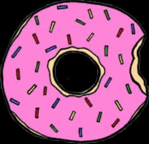 Pink Sprinkled Donut Illustration PNG image with transparent background