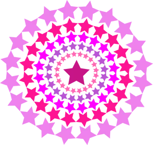 Pink Star Mandala Pattern PNG Image