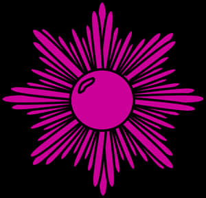 Pink Starburst Designon Black Background PNG