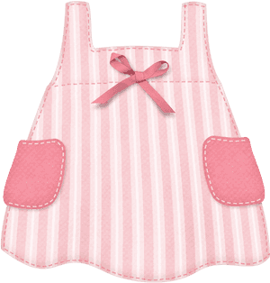 Pink Striped Baby Dress Graphic PNG image with transparent background
