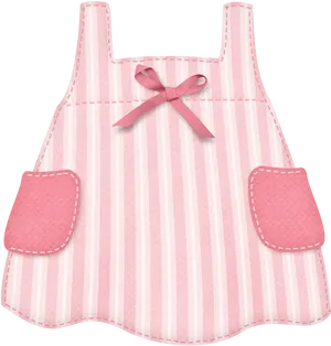 Pink Striped Baby Dress Graphic PNG Image