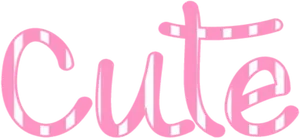 Pink_ Striped_ Cute_ Text_ Graphic PNG Image