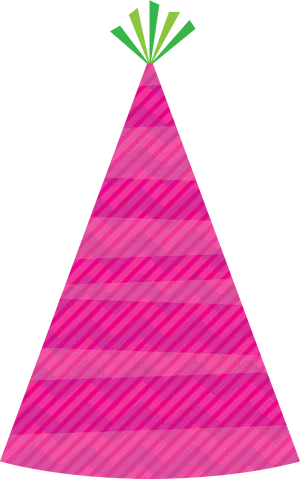 Pink Striped Party Hat PNG Image