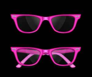 Pink Sunglasses Black Background PNG image with transparent background