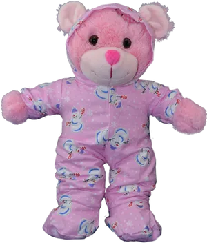 Pink Teddy Bearin Pajamas PNG Image