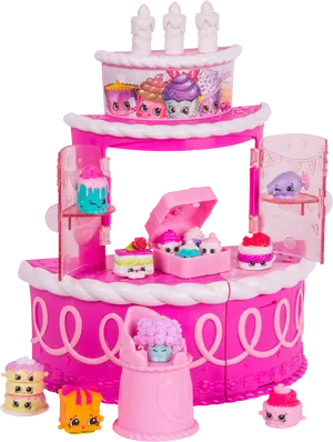 Pink_ Toy_ Birthday_ Cake_ Set PNG Image