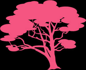 Pink Tree Silhouette PNG