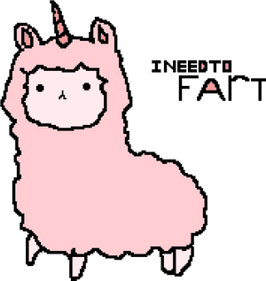 Pink Unicorn Alpaca Need To Fart PNG