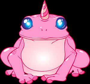 Pink Unicorn Frog Cartoon PNG image with transparent background