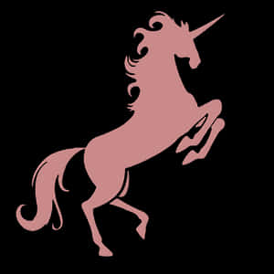 Pink Unicorn Silhouette PNG image with transparent background