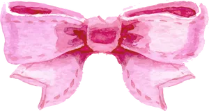Pink Watercolor Bow Illustration PNG Image