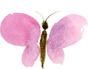 Pink_ Watercolor_ Butterfly_ Artwork PNG Image