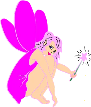 Pink Winged Fairy Vector Art PNG Image