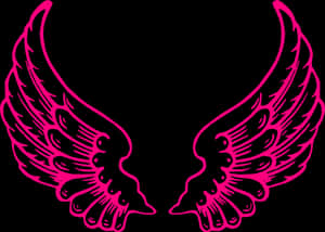 Pink Winged Silhouette Art PNG image with transparent background