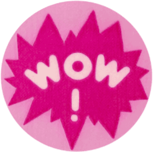 Pink Wow Sticker Image PNG image with transparent background